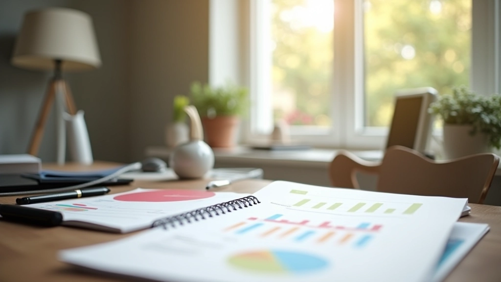 Spațiu de lucru organizat cu materiale de planificare a afacerii