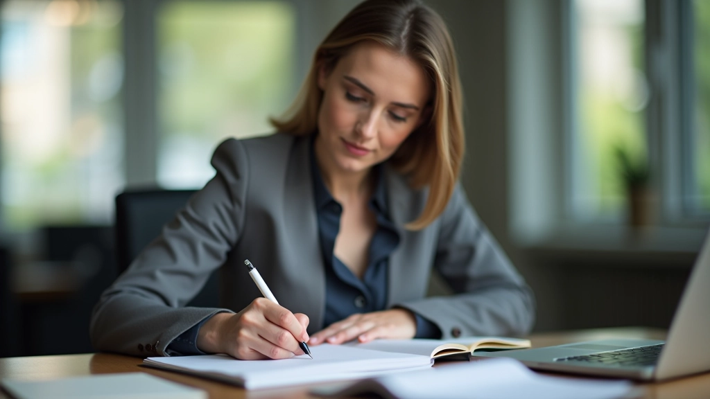 Oameni de afaceri într-o întâlnire de planificare, notând detalii în planificatoare zilnice